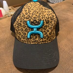 Western Turquoise and leopard Hooey Hat